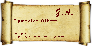 Gyurovics Albert névjegykártya